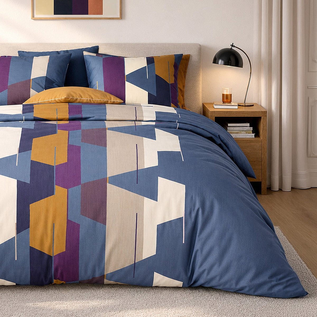 Parure de lit percale de coton 71 fils AXOM, vue 3