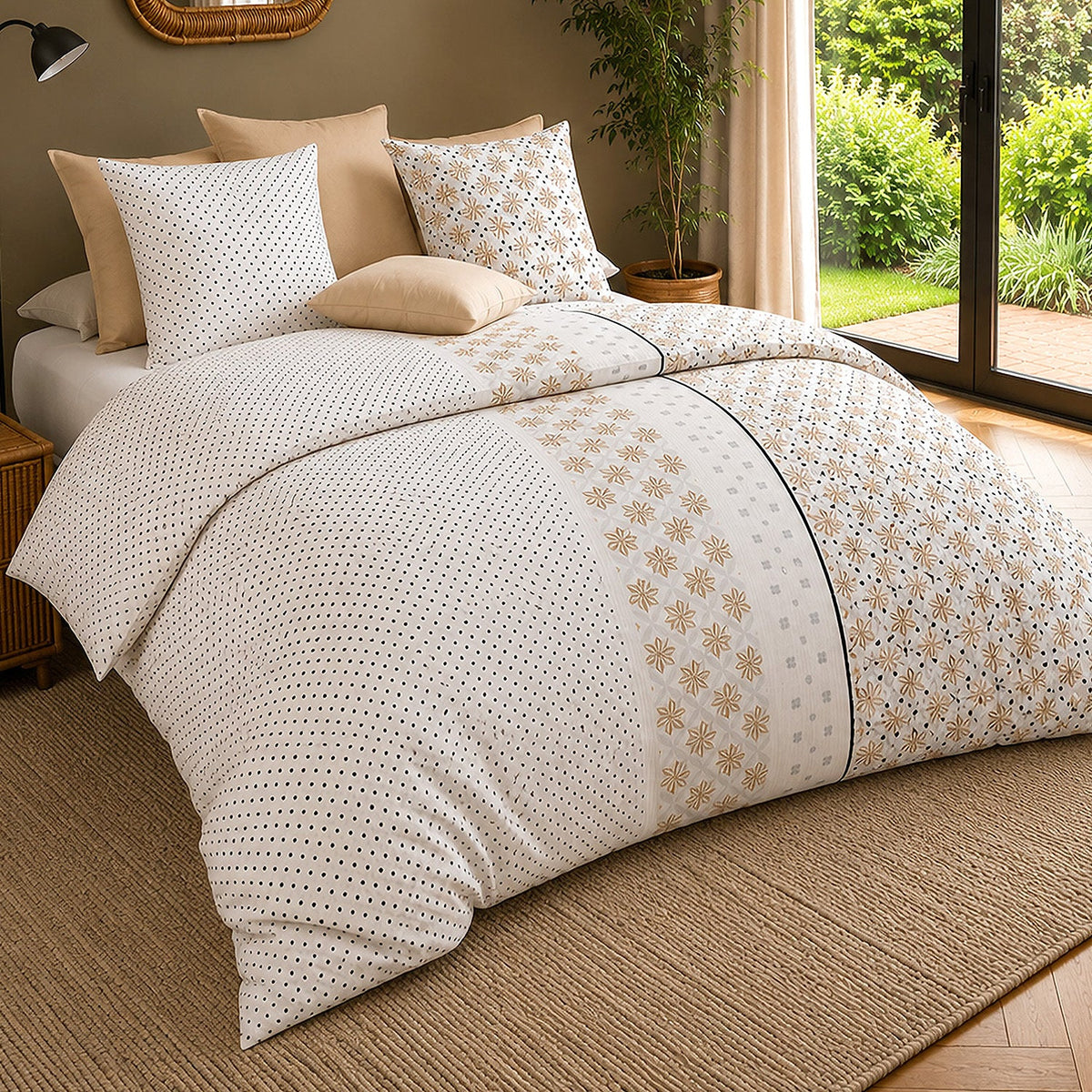 Parure de lit percale de coton 71 fils ROSALB, vue 2