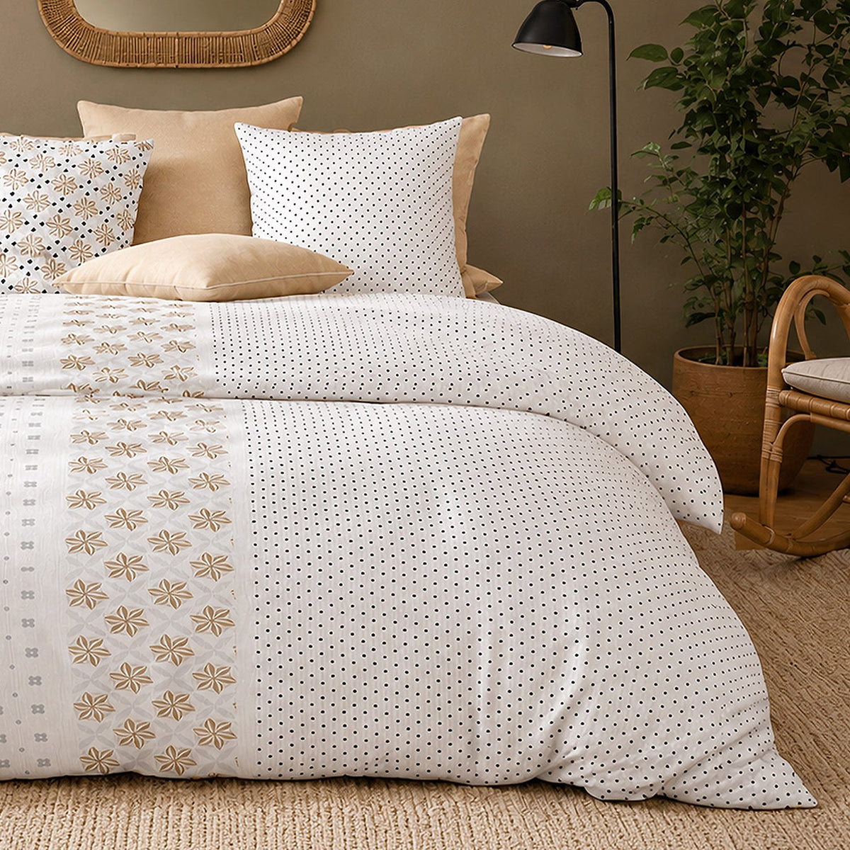 Parure de lit percale de coton 71 fils ROSALB, vue 3