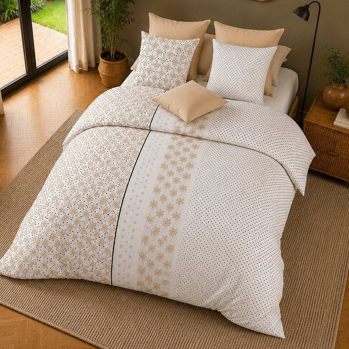 Parure de lit percale de coton 71 fils ROSALB, vue 4