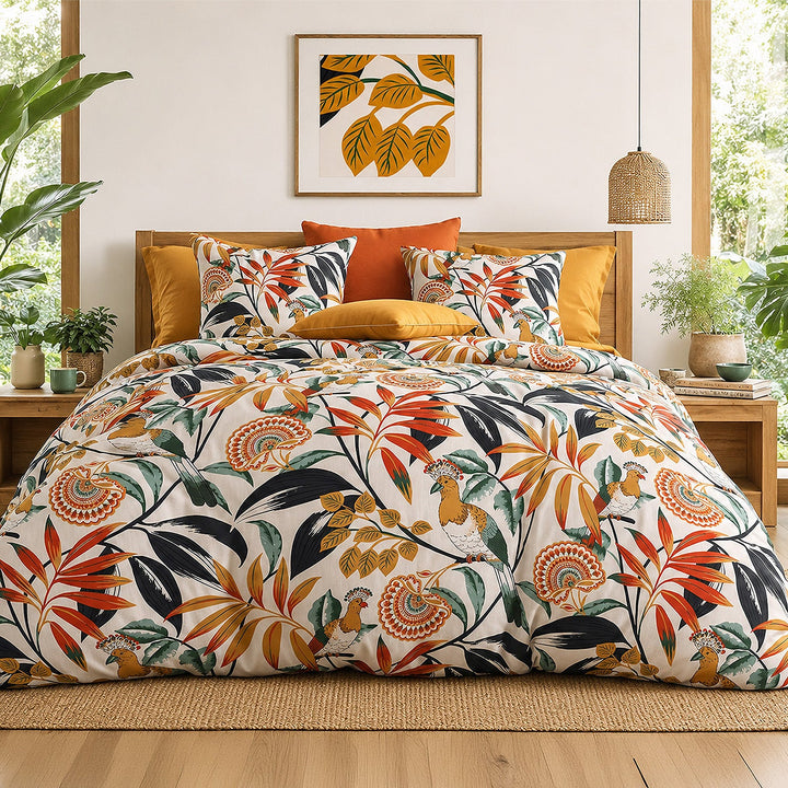 Parure de lit Bâton Rouge percale de coton 71 fils EDONIE