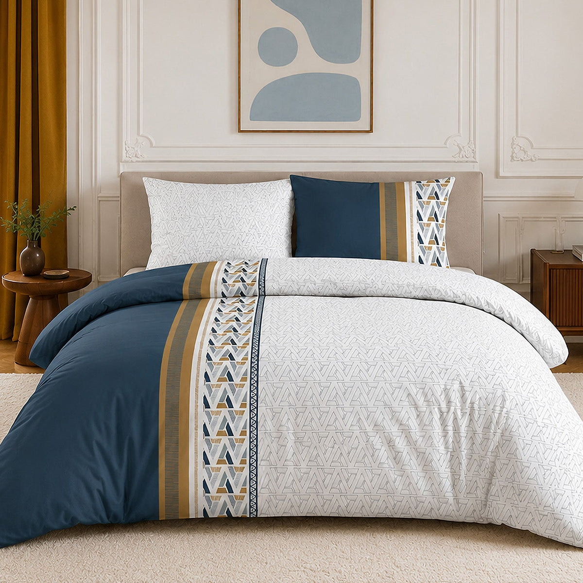 Parure de lit percale de coton 71 fils TRIGLIANY