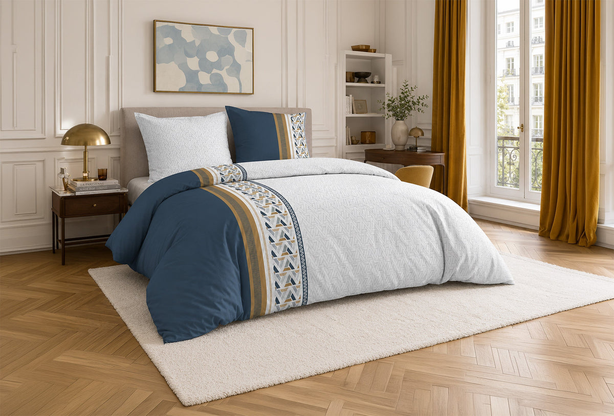 Parure de lit percale de coton 71 fils TRIGLIANY, vue 2