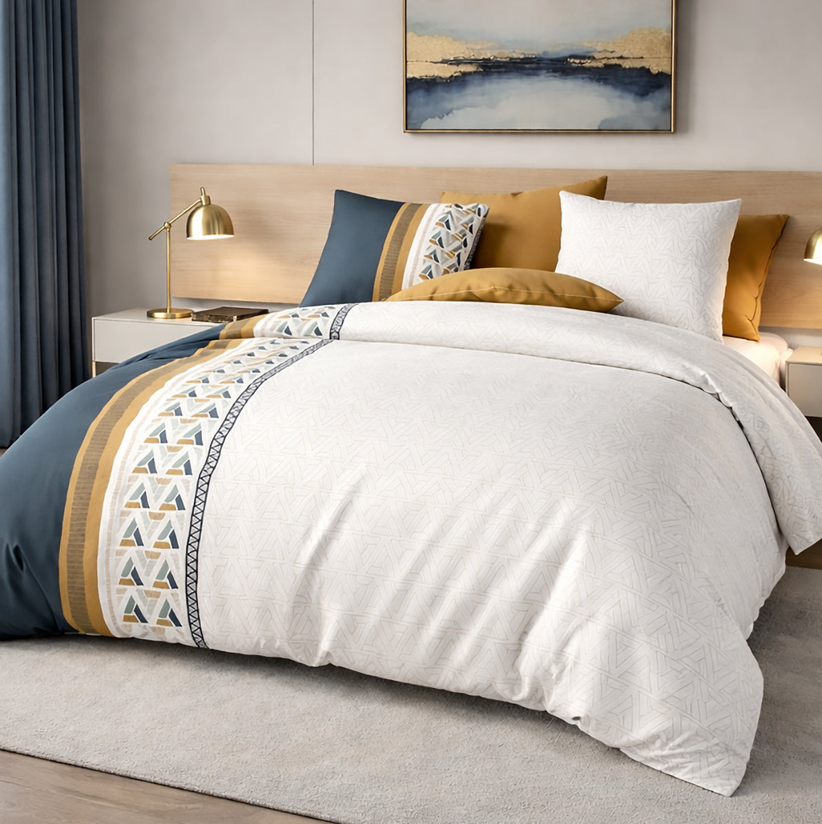 Parure de lit percale de coton 71 fils TRIGLIANY, vue 3
