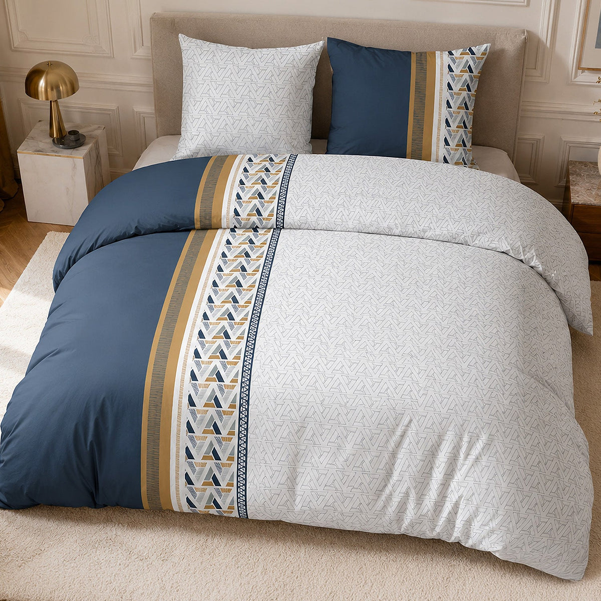 Parure de lit percale de coton 71 fils TRIGLIANY, vue 4