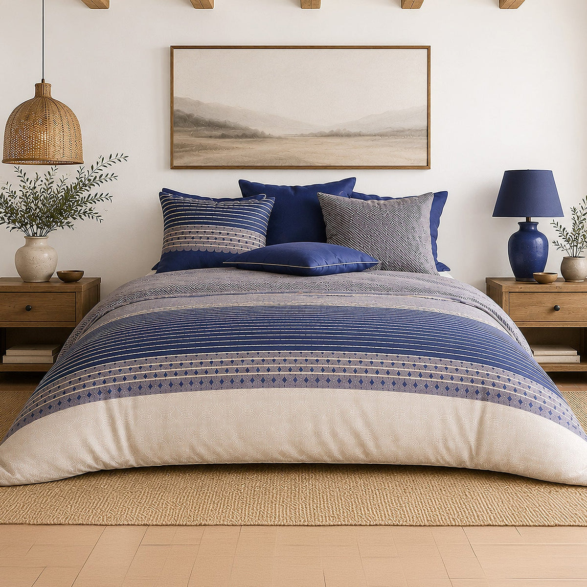 Parure de lit percale de coton 71 fils BLEVARIS