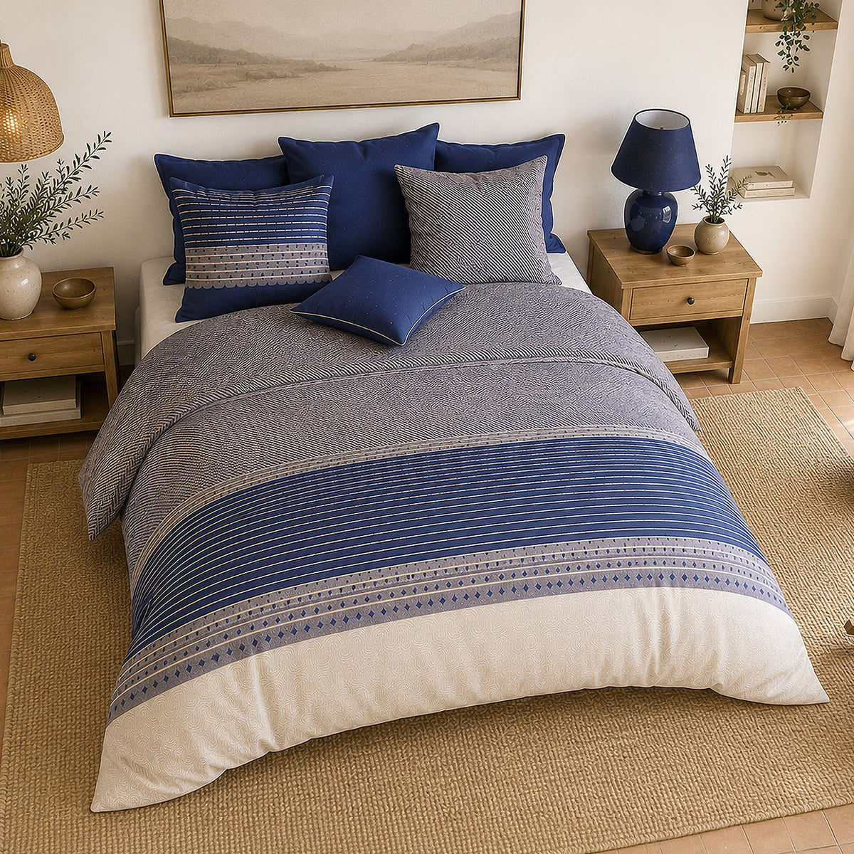 Parure de lit percale de coton 71 fils BLEVARIS, vue 4