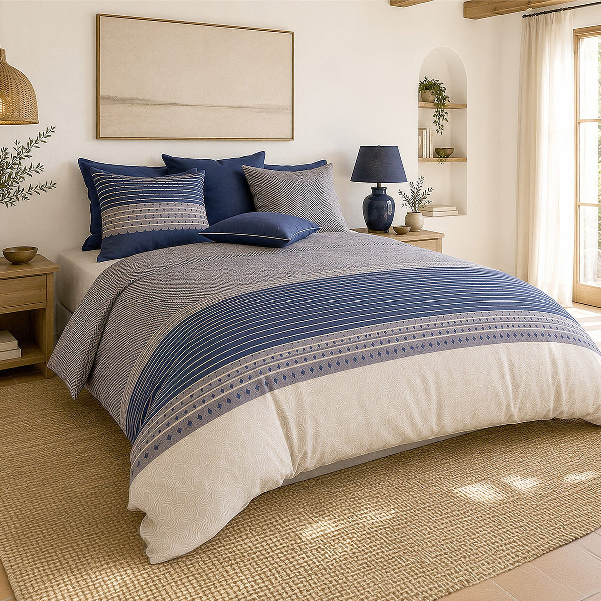 Parure de lit percale de coton 71 fils BLEVARIS, vue 6