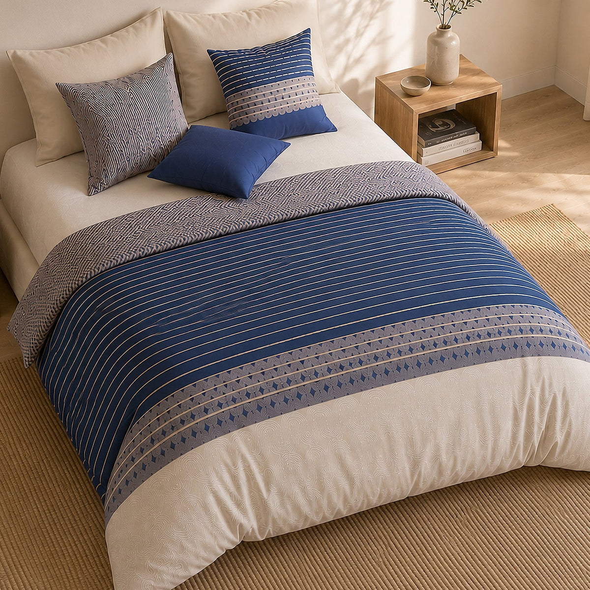 Parure de lit percale de coton 71 fils BLEVARIS, vue 8