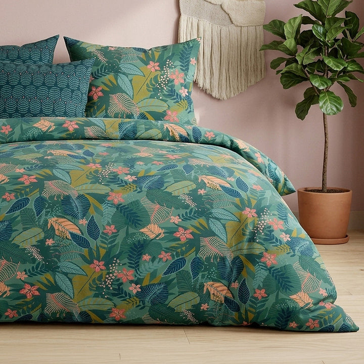 Parure de lit Bâton Rouge percale de coton 71 fils ZELYA