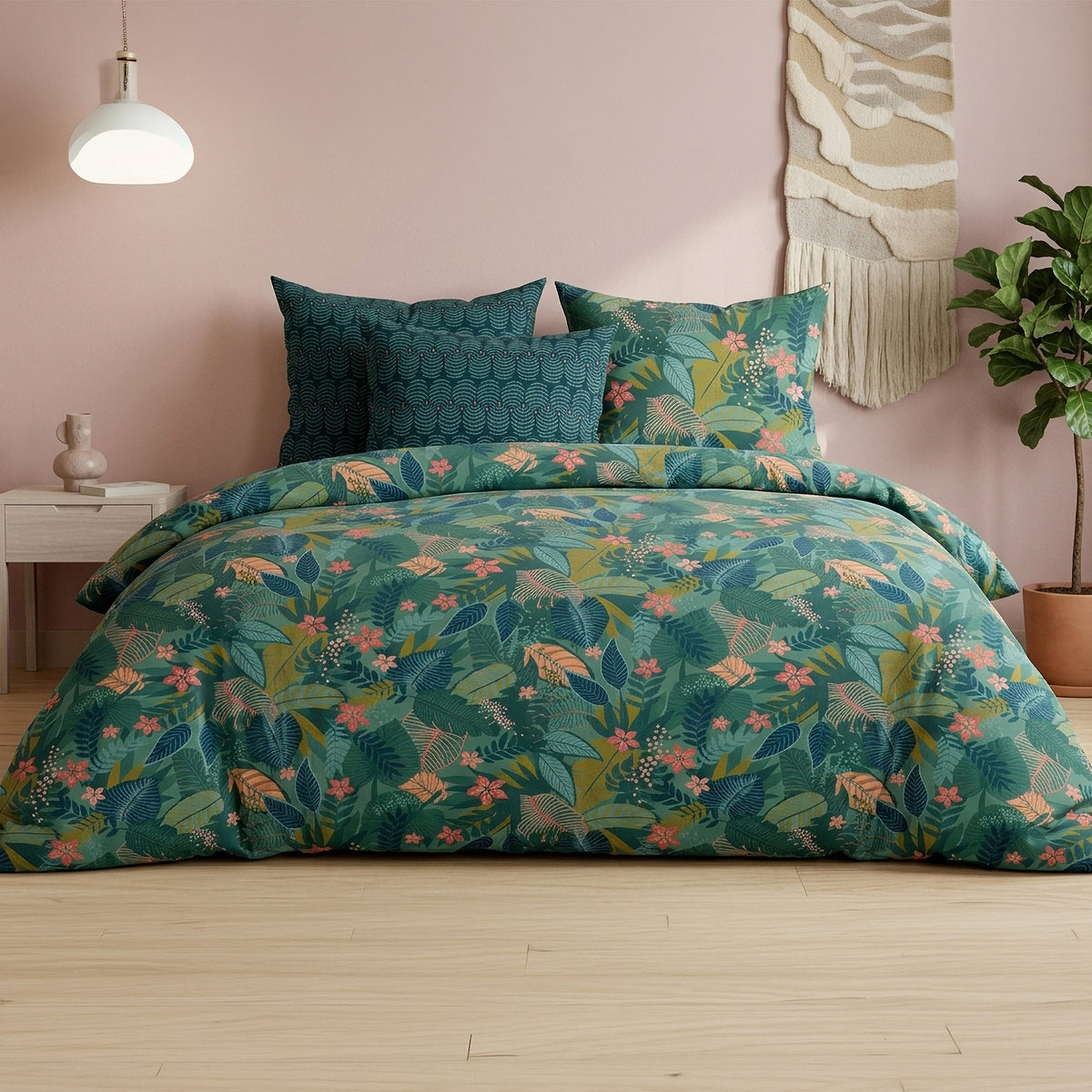 Parure de lit percale de coton 71 fils ZELYA, vue 4