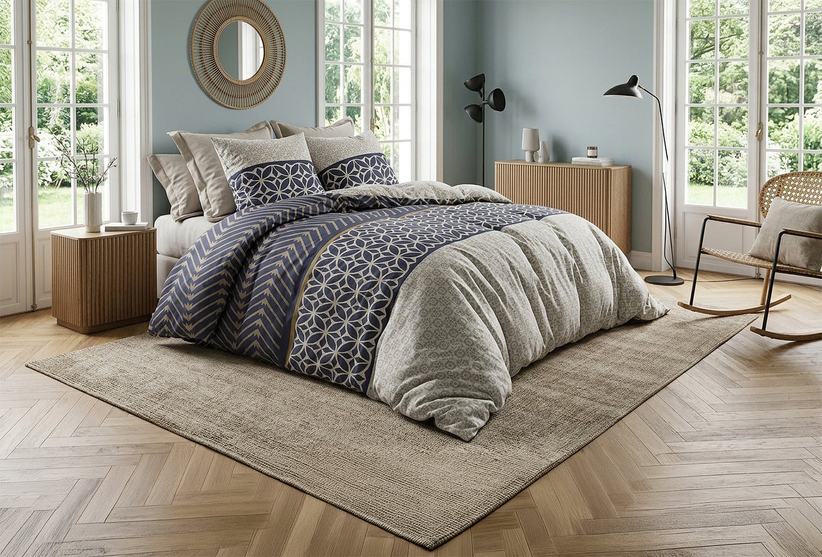 Parure de lit 100% coton 57 fils MELVIN, vue 2