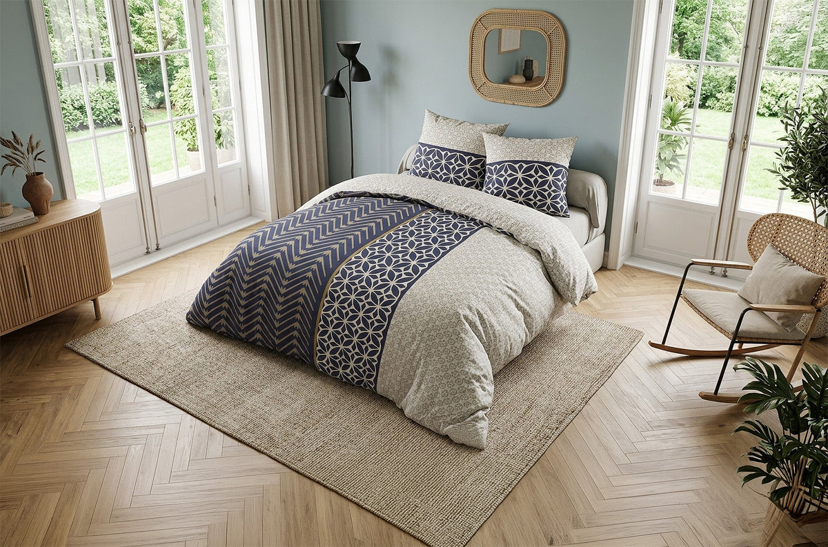 Parure de lit 100% coton 57 fils MELVIN, vue 3