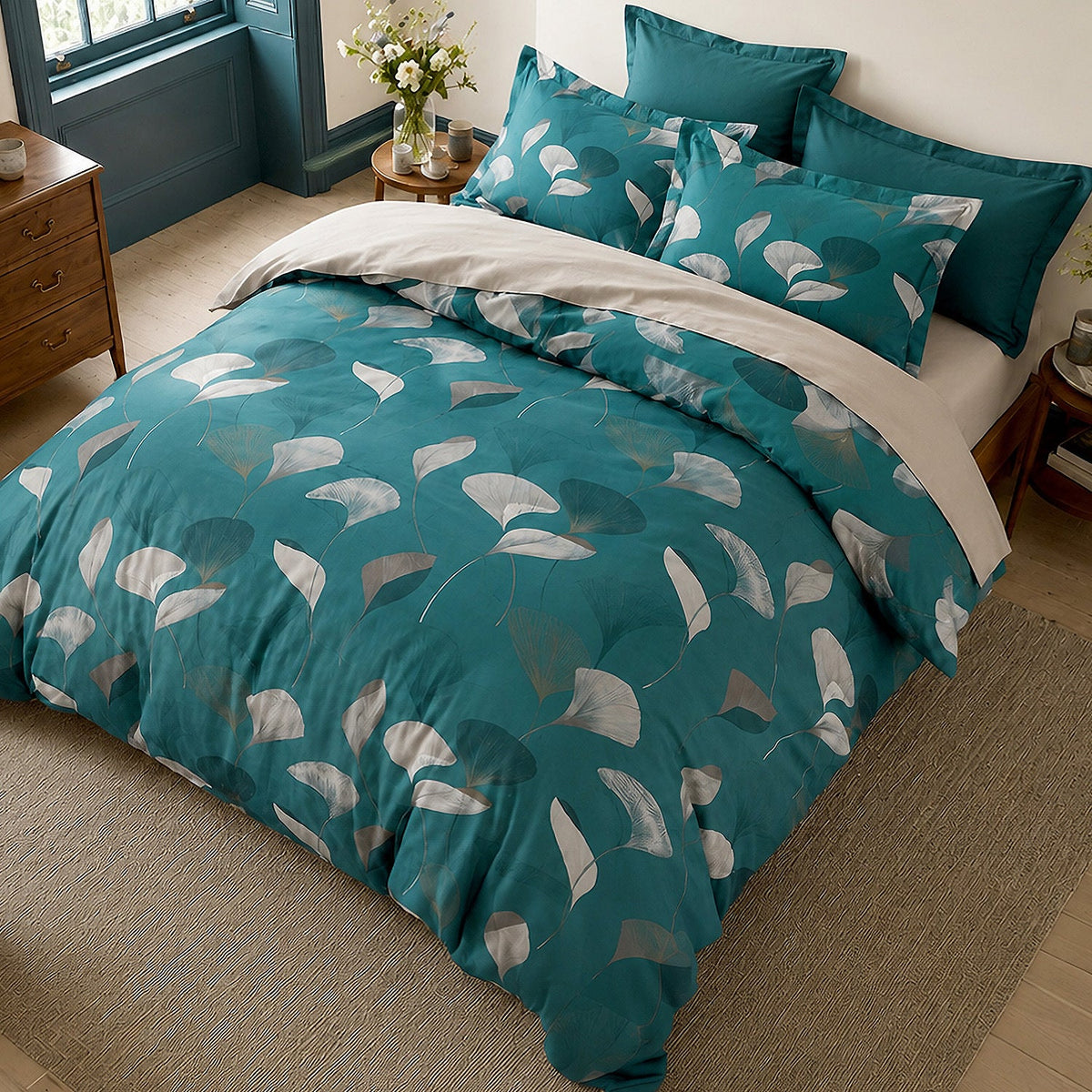 Parure de lit 100% coton 57 fils APOLINE, vue 2