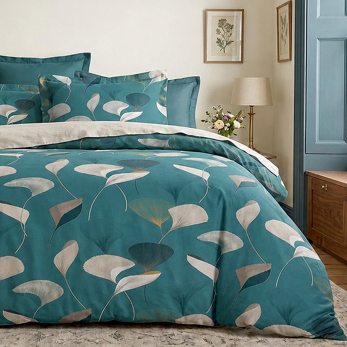 Parure de lit 100% coton 57 fils APOLINE, vue 4
