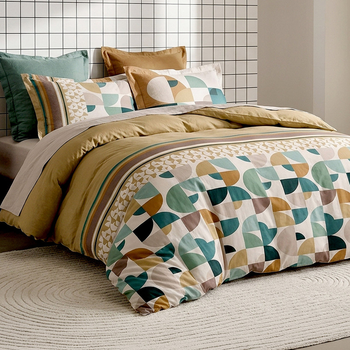 Parure de lit 100% coton 57 fils HELYA, vue 2