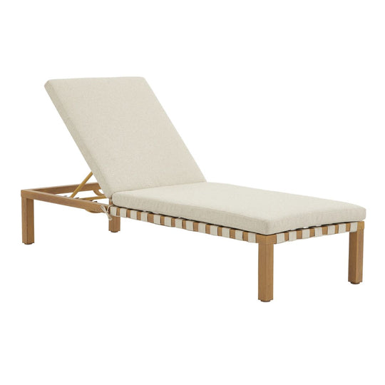 Bain de soleil de jardin NATERIAL Okinawa en aluminium/bande tressée beige