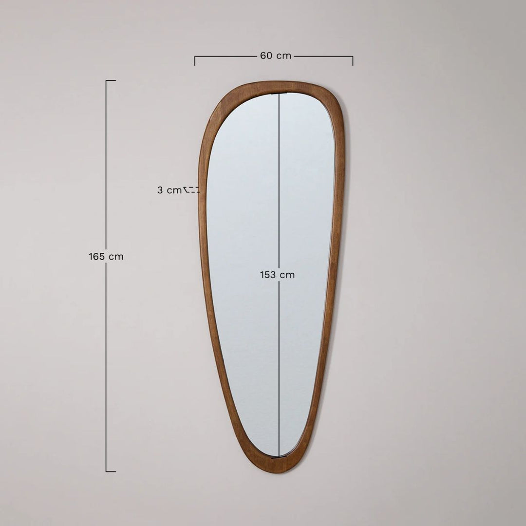 Miroir mural SKLUM Arbidel en chêne foncé brun