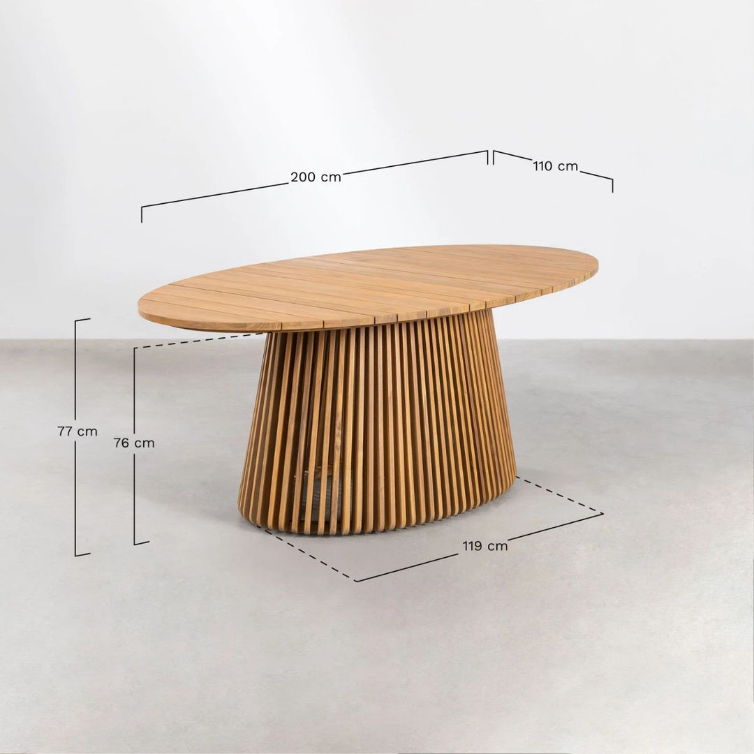 Table de jardin ovale SKLUM 200x110 cm en bois d'acacia Mura
