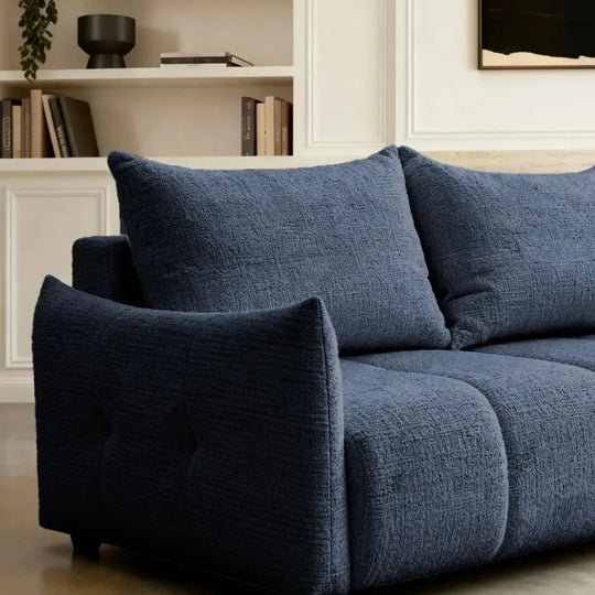 Canapé d’angle convertible et reversible CELINE Bleu 4 places – Casanova Paris