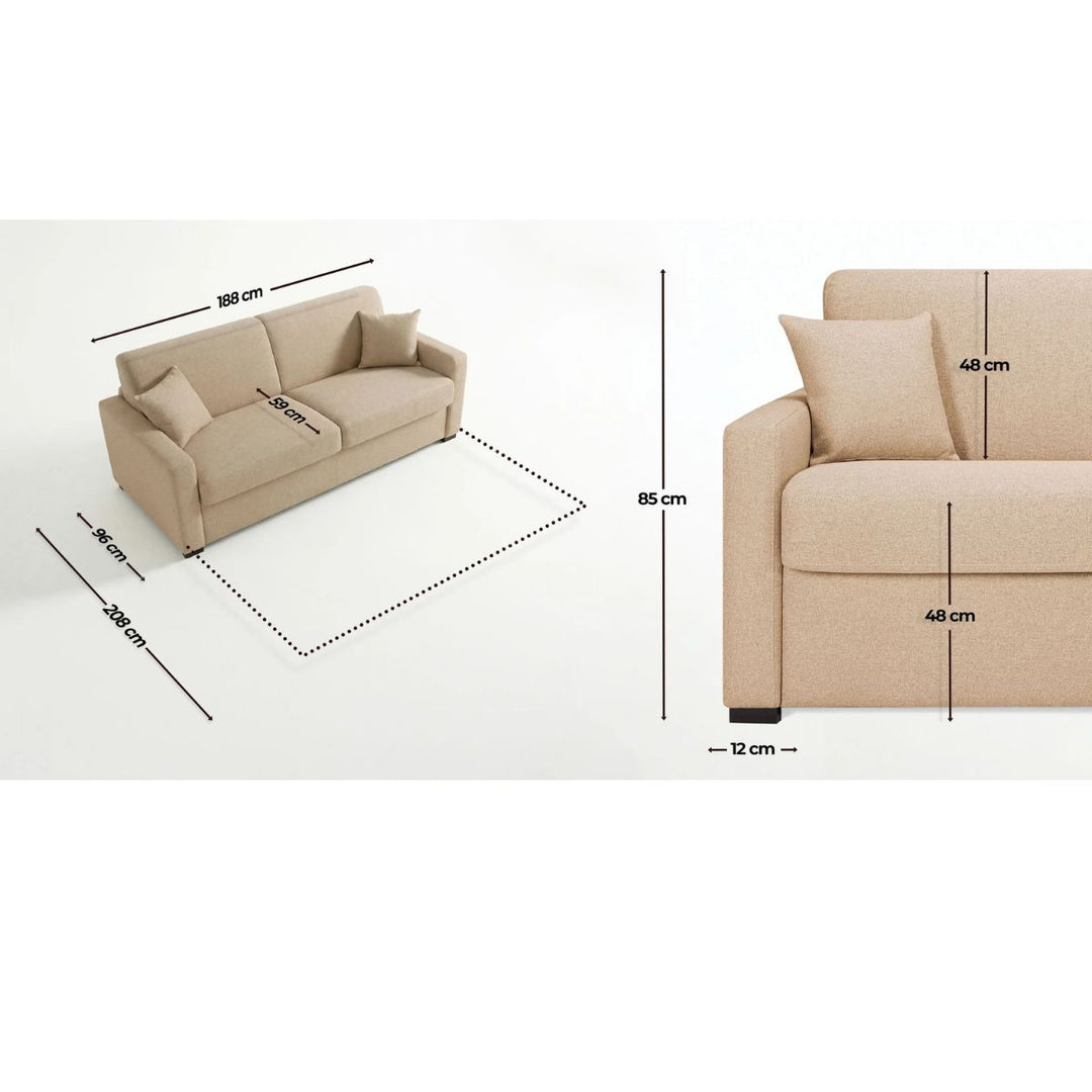 Canapé convertible MANOSQUE 140x190cm vert sapin CONVERTIBLE CENTER