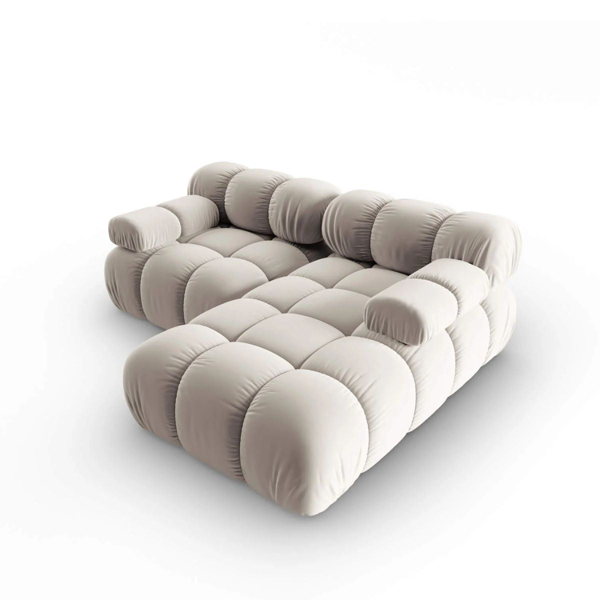 Canapé d’angle MICADONI modulable en velours – BELLIS