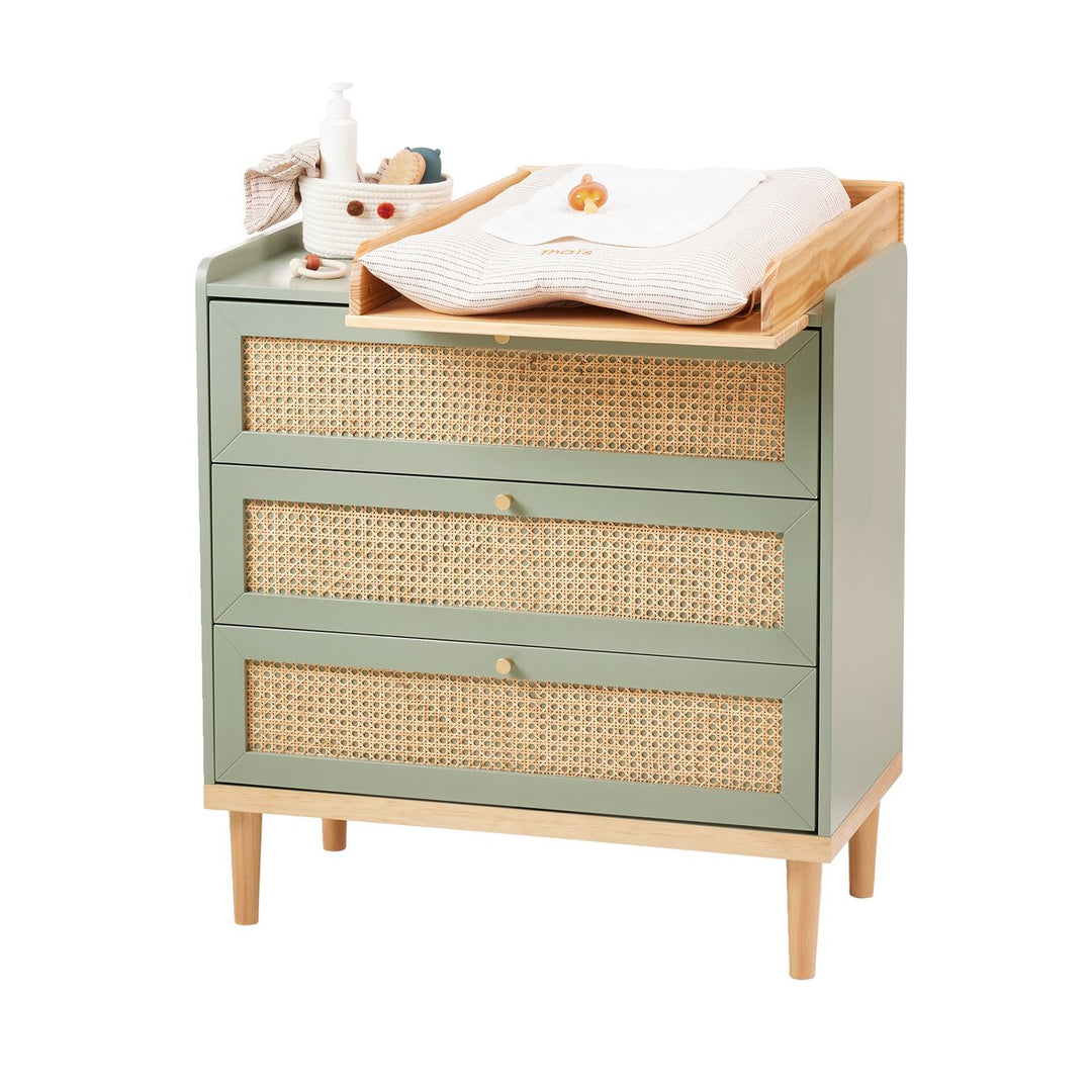 Commode en cannage VERTBAUDET Poésie vert