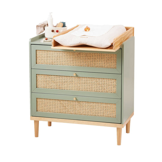 Commode en cannage VERTBAUDET Poésie vert