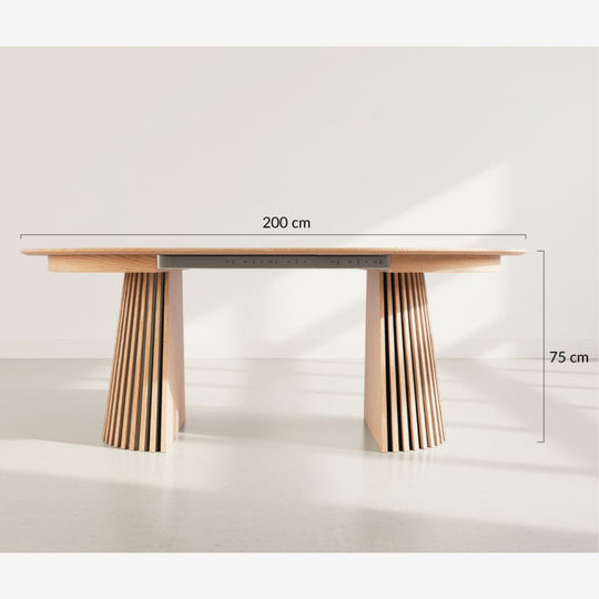 Table à manger extensible BESTMOBILIER Freya ronde en bois effet chêne