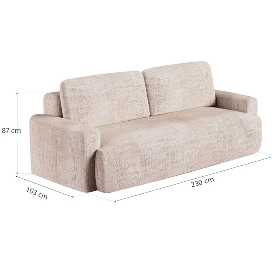 Canapé KIPLI convertible 4 places CLOUD Camel