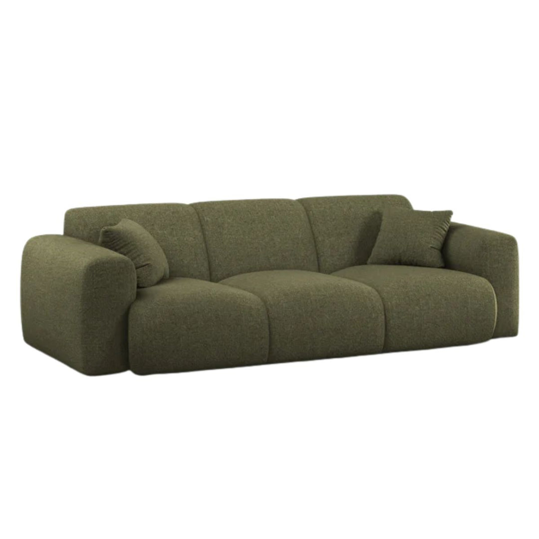 Canapé MICADONI Molino 3 places en tissu chenille vert