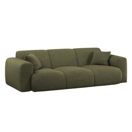 Canapé MICADONI Molino 3 places en tissu chenille vert