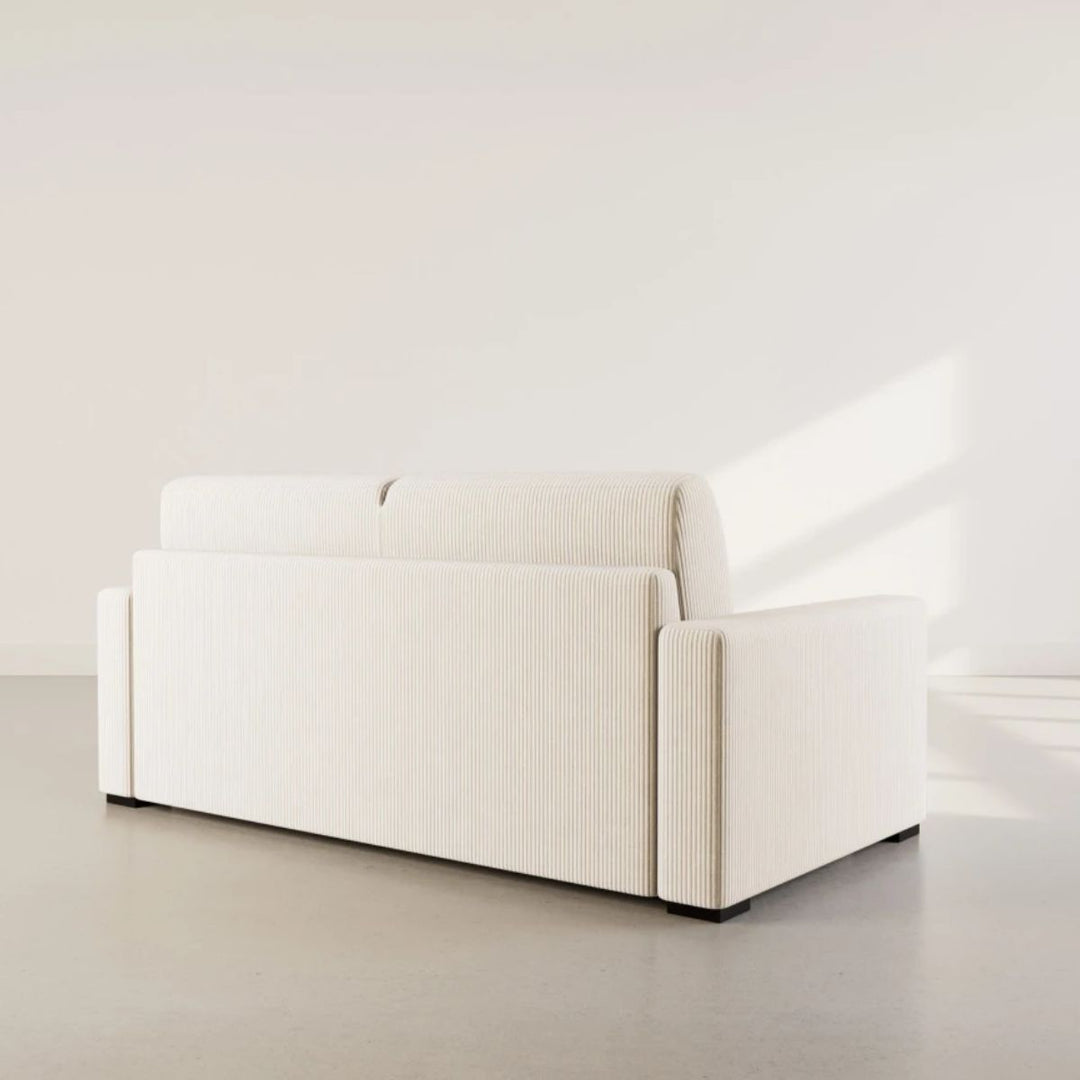 Canapé BESTMOBILIER 3 places convertible express couchage 140 cm en velours côtelé beige