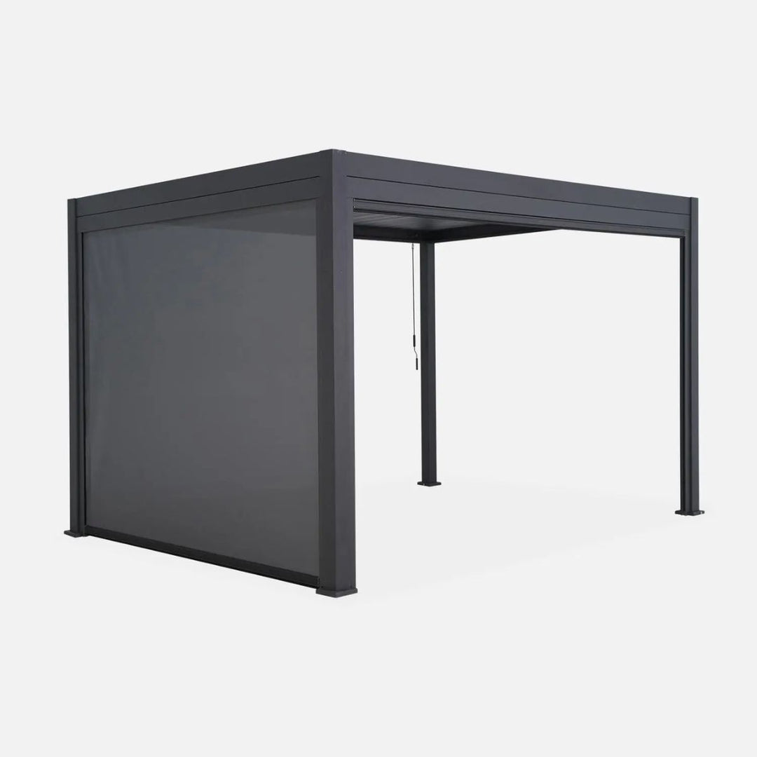 Pergola bioclimatique aluminium 4 x 3 m + 1 store 3 m + 1 store 4 m Triomphe - SWEEEK