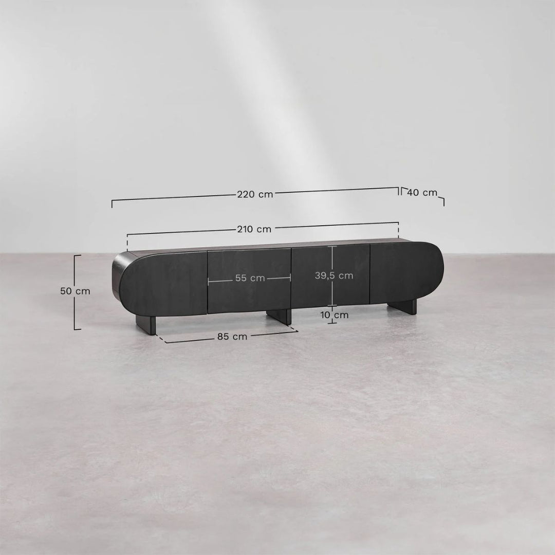 Meuble TV SKLUM 220x40 cm en bois de manguier Agathe
