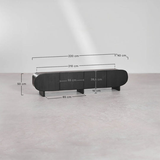Meuble TV SKLUM 220x40 cm en bois de manguier Agathe