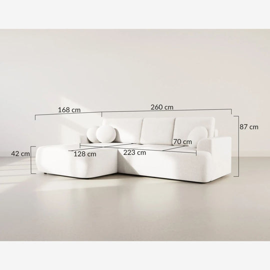 Canapé LISA DESIGN Candela Beige 4 places Convertible Coffre