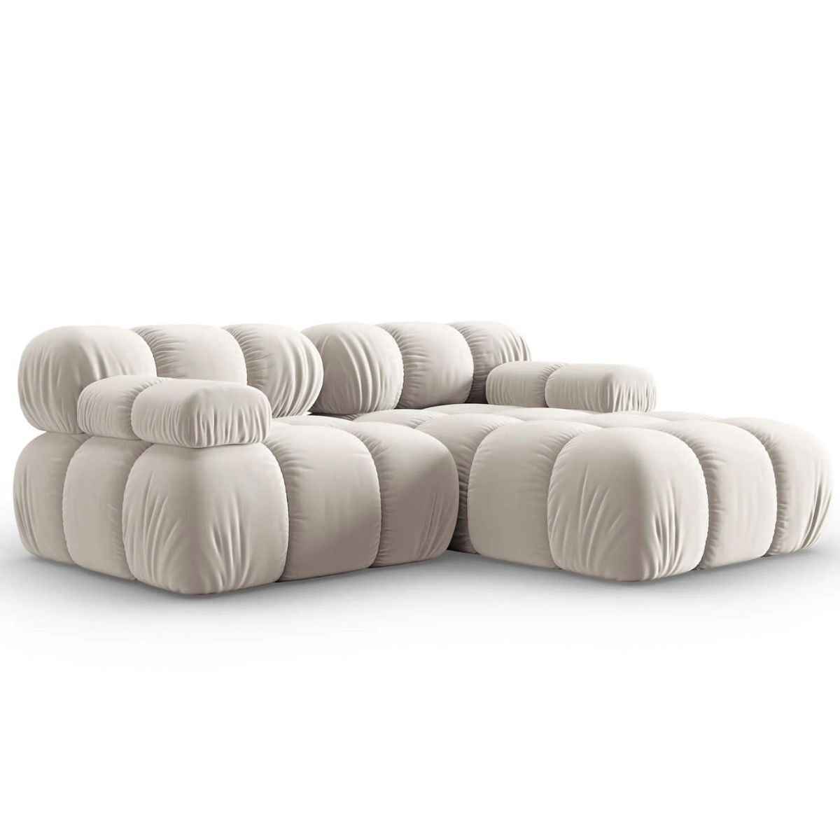 Canapé d’angle MICADONI modulable en velours – BELLIS