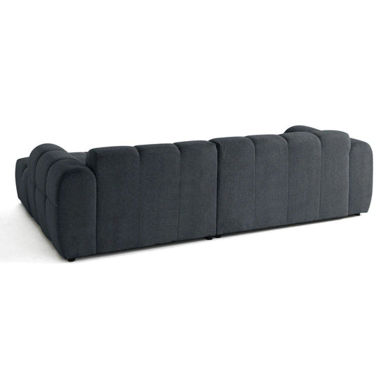 Canapé d'angle droit BESTMOBILIER Ray 4 places en tissu texturé gris