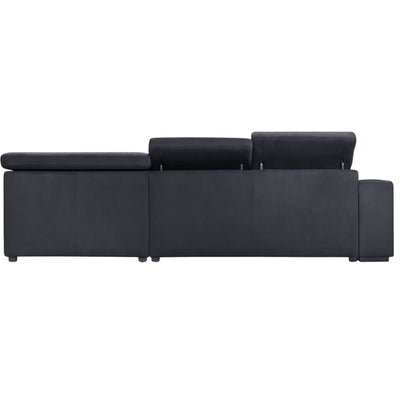 ALINEA Canapé Origano bleu calabrun d'angle droit convertible avec coffre en tissu doux