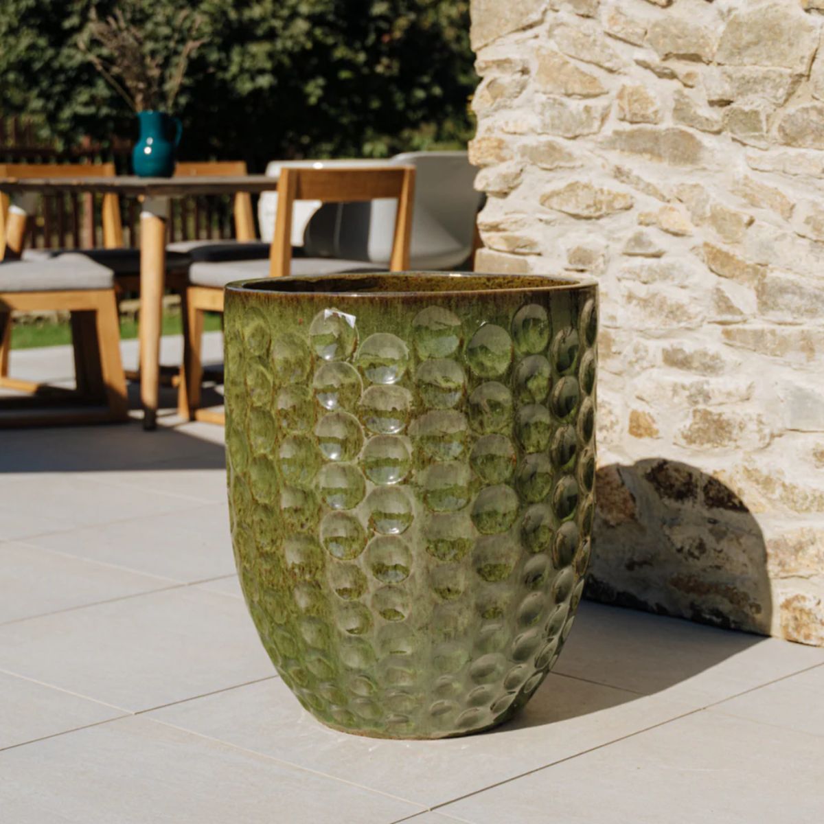 2 Pots Mérovée en terre cuite émaillée – Iron finished et Vert