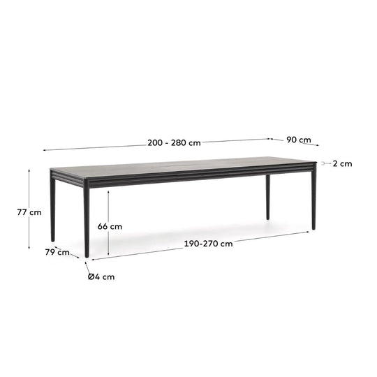 Table extensible KAVE HOME Lenon chêne noir