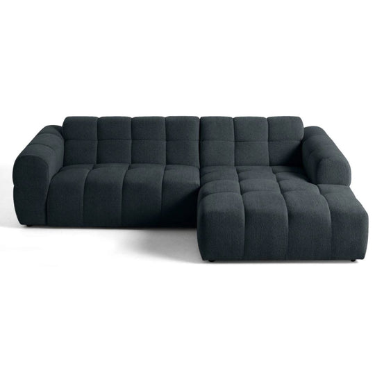 Canapé d'angle droit BESTMOBILIER Ray 4 places en tissu texturé gris
