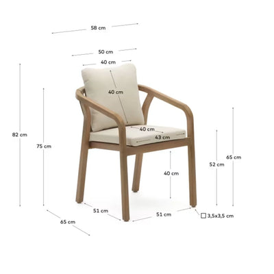 Lot de 2 chaises Kave Home Malaret en bois d'eucalyptus et corde beige FSC