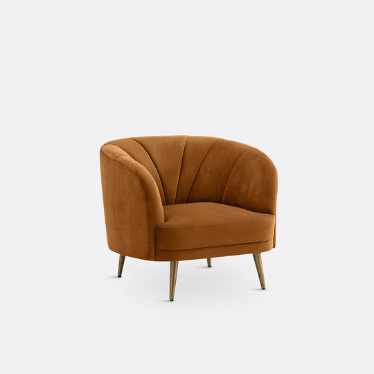 Fauteuil La Redoute Interieurs velours tabac Leone