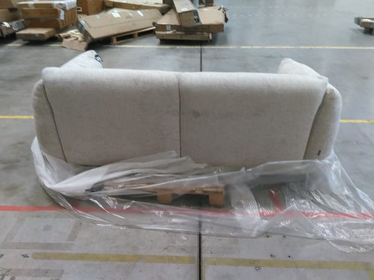 Canapé droit DRAWER Bocca 3 places à dossier capitonné en tissu écru