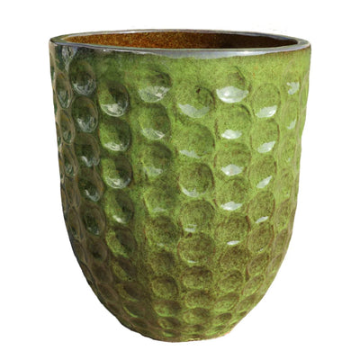 2 Pots Mérovée en terre cuite émaillée – Iron finished et Vert