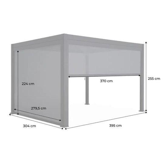 Pergola bioclimatique aluminium 4 x 3 m + 1 store 3 m + 1 store 4 m Triomphe - SWEEEK
