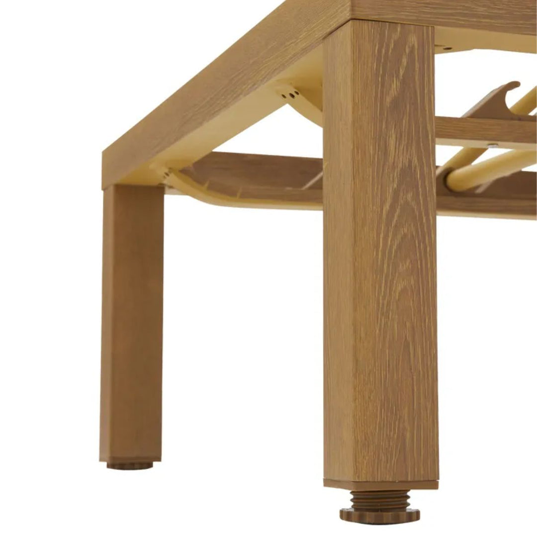 Bain de soleil de jardin NATERIAL Okinawa en aluminium/bande tressée beige