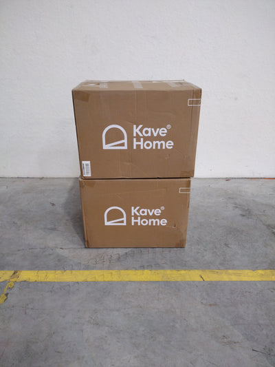 Lot de 4 Chaises Granite KAVE HOME en tissu chenille vert et bois de frêne finition noyer FSC 100%